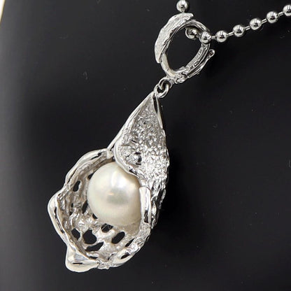 Pt900パールダイヤモンドペンダント　D0.04ct　パールサイズ9.5mm　重量7.95ｇ(石の重量含む) （中古）