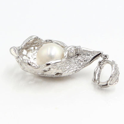 Pt900パールダイヤモンドペンダント　D0.04ct　パールサイズ9.5mm　重量7.95ｇ(石の重量含む) （中古）