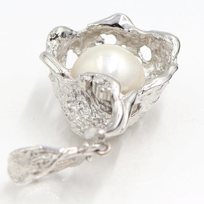 Pt900パールダイヤモンドペンダント　D0.04ct　パールサイズ9.5mm　重量7.95ｇ(石の重量含む) （中古）