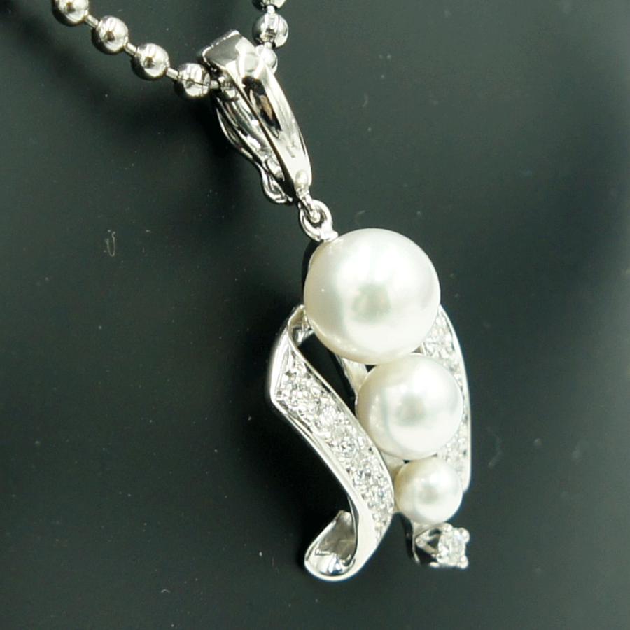 ミキモト(MIKIMOTO)K18パールダイヤモンドペンダントトップ　重量3.91ｇ(石の重量含む)　レディース（中古）