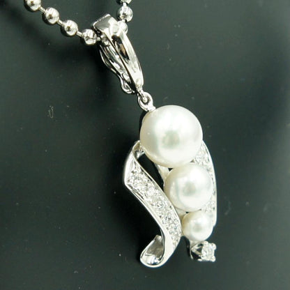 ミキモト(MIKIMOTO)K18パールダイヤモンドペンダントトップ　重量3.91ｇ(石の重量含む)　レディース（中古）