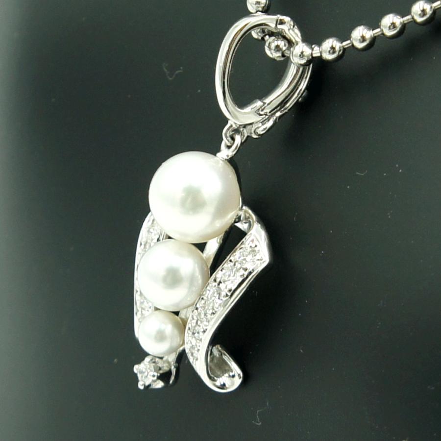 ミキモト(MIKIMOTO)K18パールダイヤモンドペンダントトップ　重量3.91ｇ(石の重量含む)　レディース（中古）