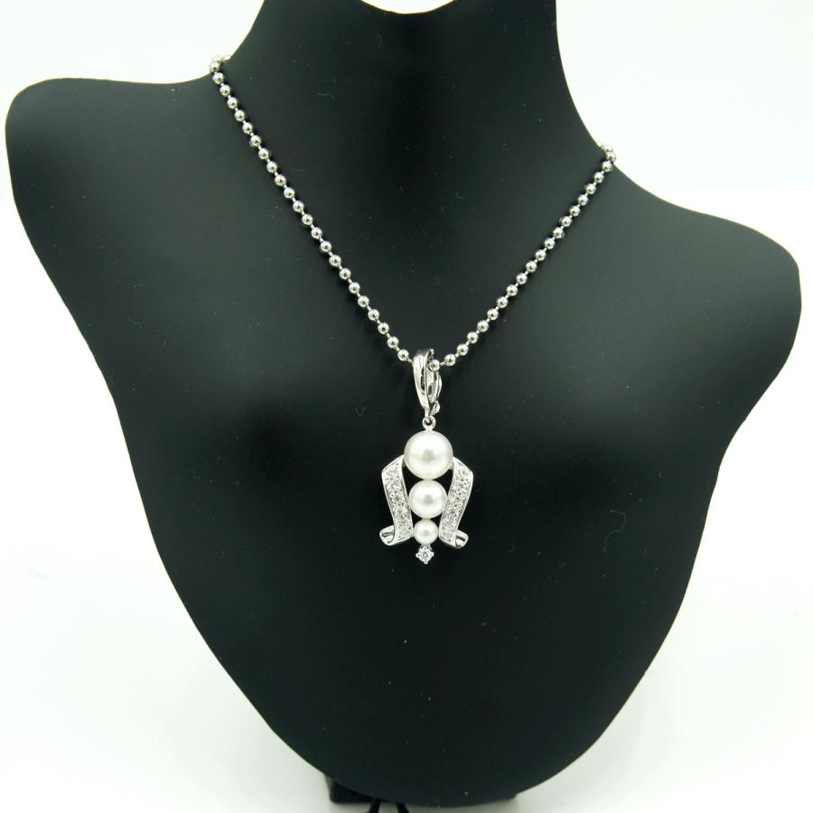 ミキモト(MIKIMOTO)K18パールダイヤモンドペンダントトップ　重量3.91ｇ(石の重量含む)　レディース（中古）