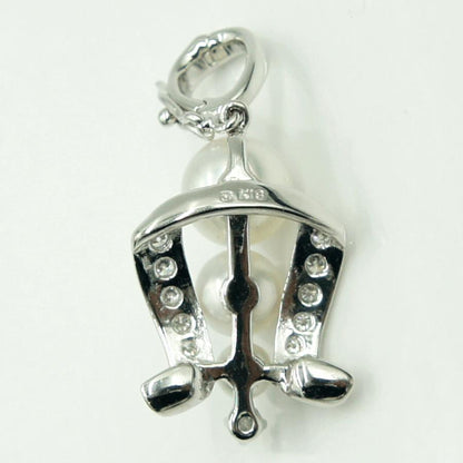 ミキモト(MIKIMOTO)K18パールダイヤモンドペンダントトップ　重量3.91ｇ(石の重量含む)　レディース（中古）