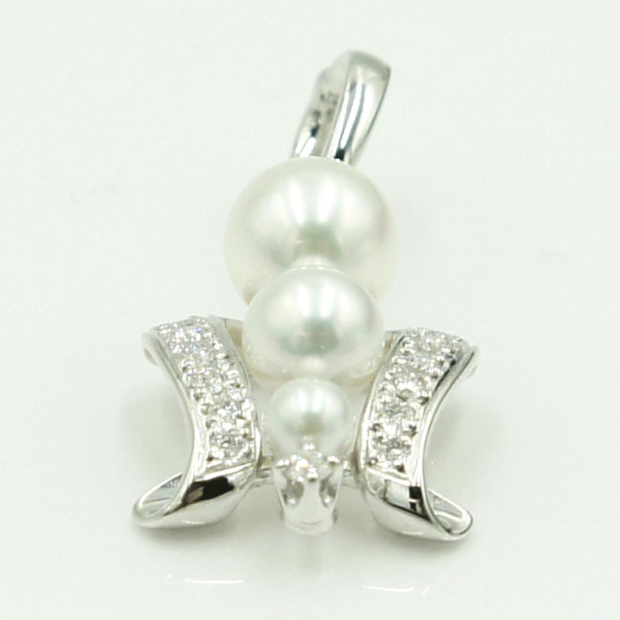 ミキモト(MIKIMOTO)K18パールダイヤモンドペンダントトップ　重量3.91ｇ(石の重量含む)　レディース（中古）