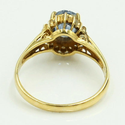 K18サファイアダイヤモンドリング　D0.16ct　リングサイズ13号　重量2.92ｇ(石の重量含む)　レディース（中古）