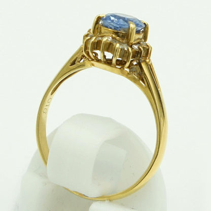 K18サファイアダイヤモンドリング　D0.16ct　リングサイズ13号　重量2.92ｇ(石の重量含む)　レディース（中古）
