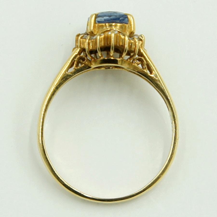 K18サファイアダイヤモンドリング　D0.16ct　リングサイズ13号　重量2.92ｇ(石の重量含む)　レディース（中古）