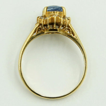 K18サファイアダイヤモンドリング　D0.16ct　リングサイズ13号　重量2.92ｇ(石の重量含む)　レディース（中古）