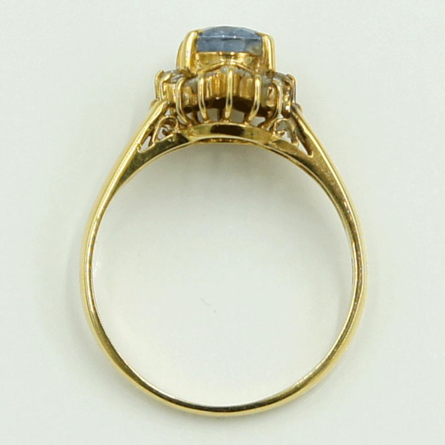 K18サファイアダイヤモンドリング　D0.16ct　リングサイズ13号　重量2.92ｇ(石の重量含む)　レディース（中古）