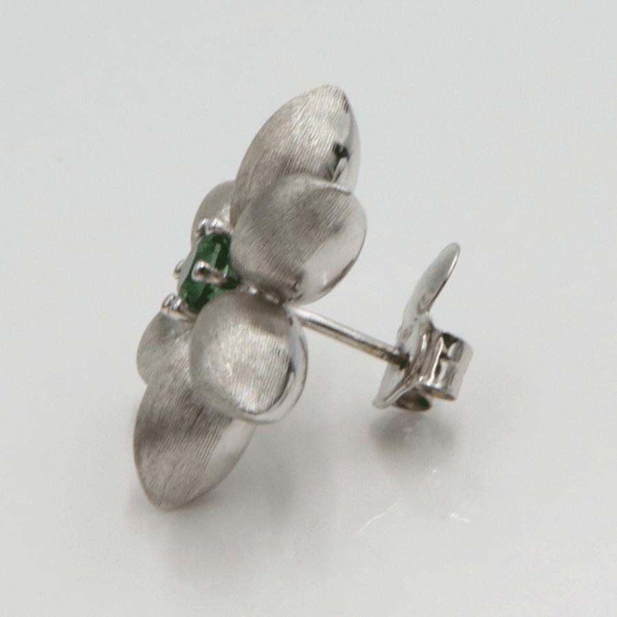 ラペルラ(LA PERLA) 750グリーンガーネットハーフピアス　重量3.64ｇ(石の重量含む)　レディース(中古)