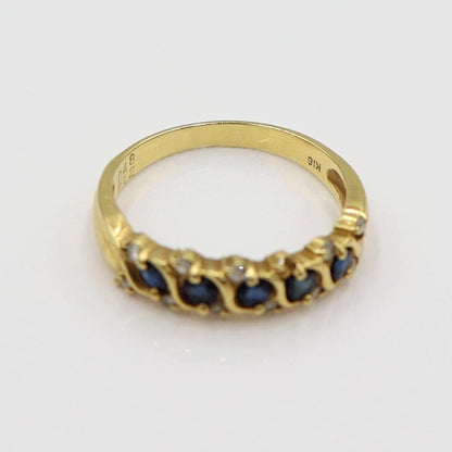 K18サファイアダイヤリング　S0.48ct D0.12ct　リングサイズ12号　 重量2.80ｇ(石の重量含む)　レディース(中古)