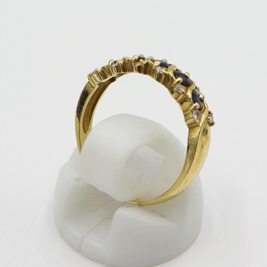 K18サファイアダイヤリング　S0.48ct D0.12ct　リングサイズ12号　 重量2.80ｇ(石の重量含む)　レディース(中古)