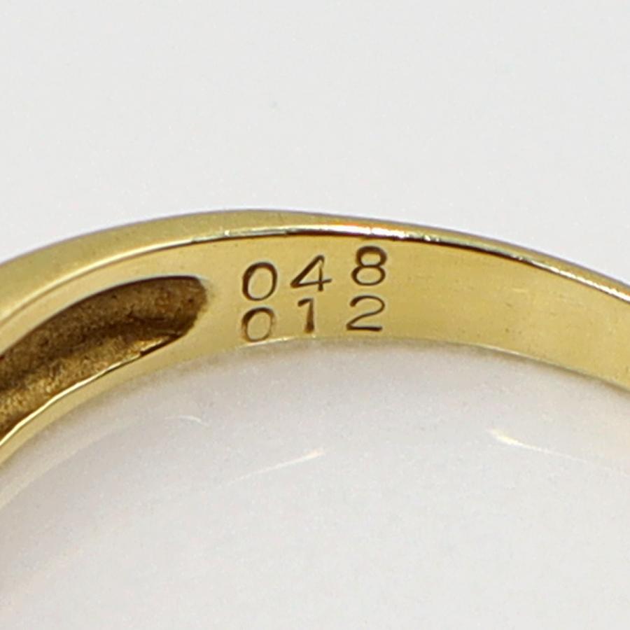 K18サファイアダイヤリング　S0.48ct D0.12ct　リングサイズ12号　 重量2.80ｇ(石の重量含む)　レディース(中古)