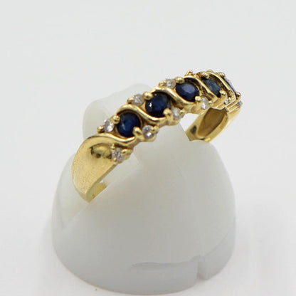 K18サファイアダイヤリング　S0.48ct D0.12ct　リングサイズ12号　 重量2.80ｇ(石の重量含む)　レディース(中古)