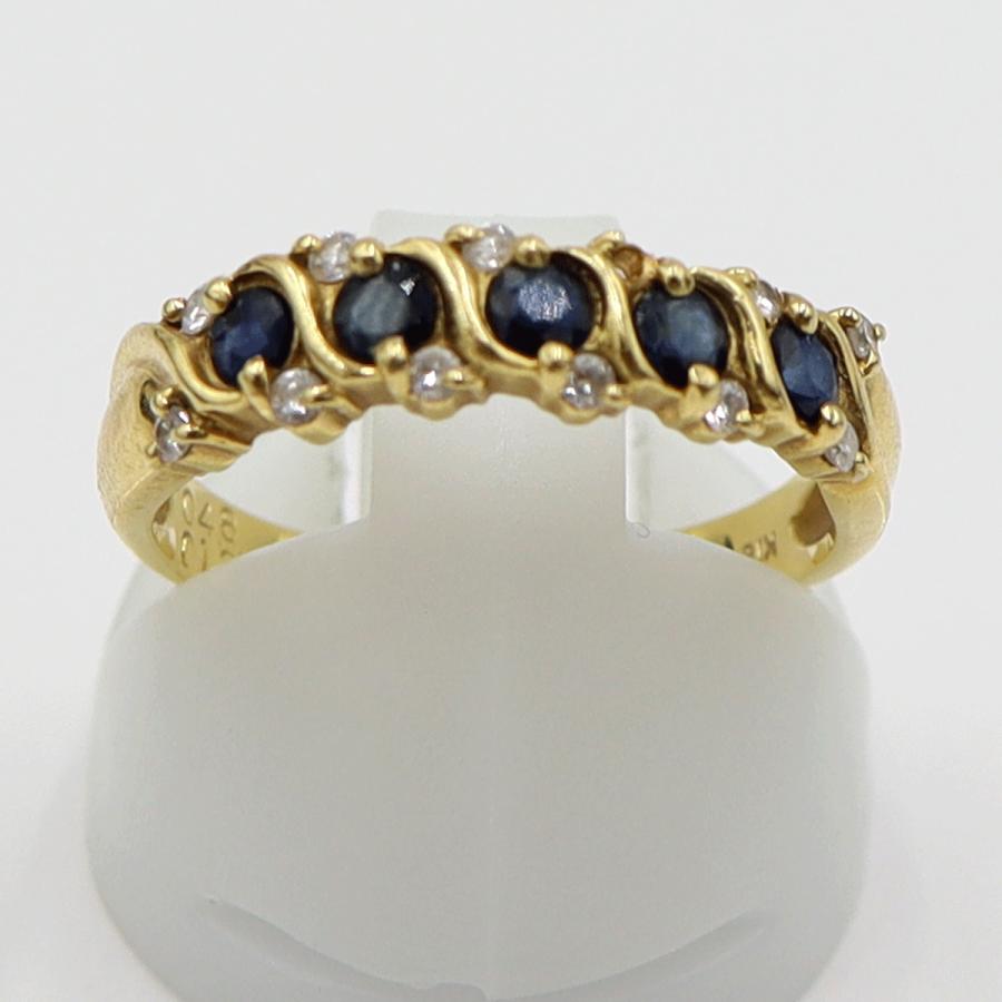 K18サファイアダイヤリング　S0.48ct D0.12ct　リングサイズ12号　 重量2.80ｇ(石の重量含む)　レディース(中古)