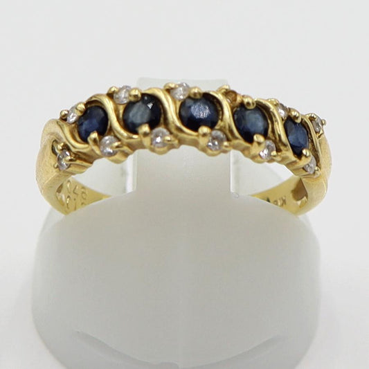 K18サファイアダイヤリング　S0.48ct D0.12ct　リングサイズ12号　 重量2.80ｇ(石の重量含む)　レディース(中古)