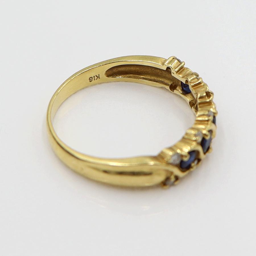 K18サファイアダイヤリング　S0.48ct D0.12ct　リングサイズ12号　 重量2.80ｇ(石の重量含む)　レディース(中古)