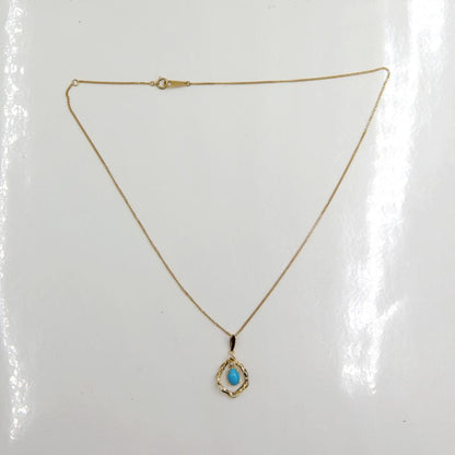 K18ターコイズペンダントネックレス　ネックレス長さ40cm　重量2.69ｇ(石の重量含む) 　レディース(中古)