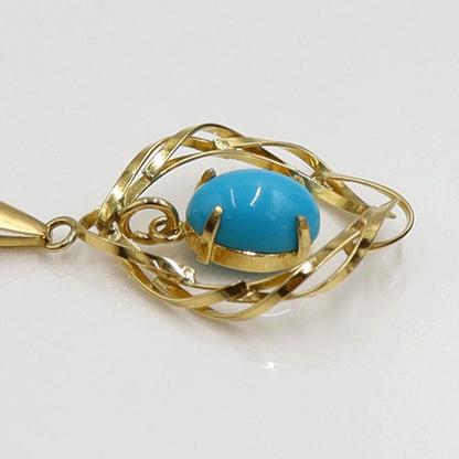 K18ターコイズペンダントネックレス　ネックレス長さ40cm　重量2.69ｇ(石の重量含む) 　レディース(中古)