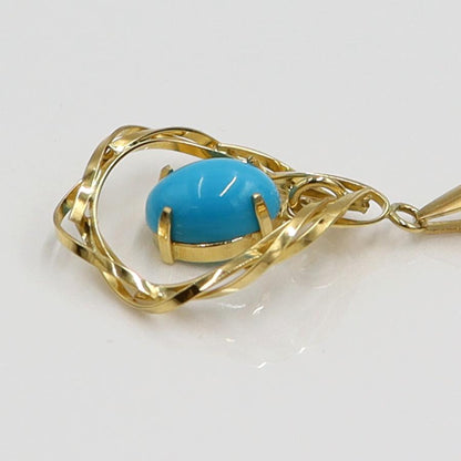 K18ターコイズペンダントネックレス　ネックレス長さ40cm　重量2.69ｇ(石の重量含む) 　レディース(中古)