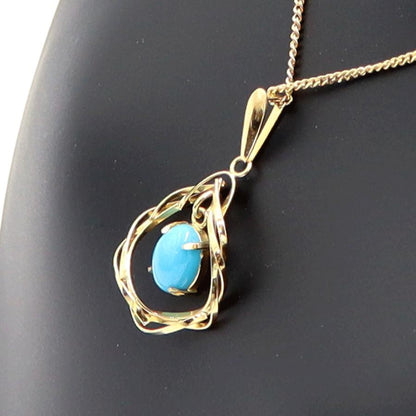 K18ターコイズペンダントネックレス　ネックレス長さ40cm　重量2.69ｇ(石の重量含む) 　レディース(中古)