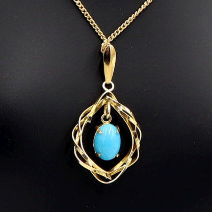 K18ターコイズペンダントネックレス　ネックレス長さ40cm　重量2.69ｇ(石の重量含む) 　レディース(中古)