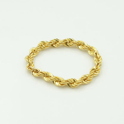 K18ロープチェーンリング　リング21号　重量0.89ｇ　レディース（中古）