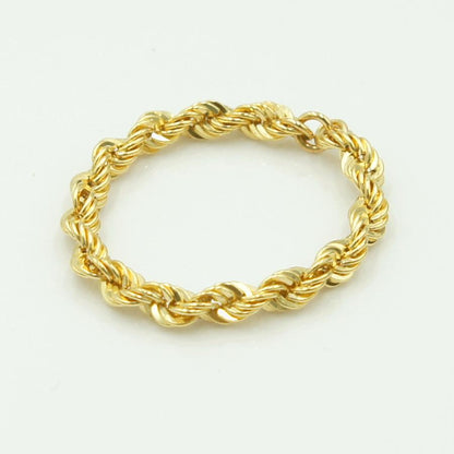 K18ロープチェーンリング　リング21号　重量0.89ｇ　レディース（中古）