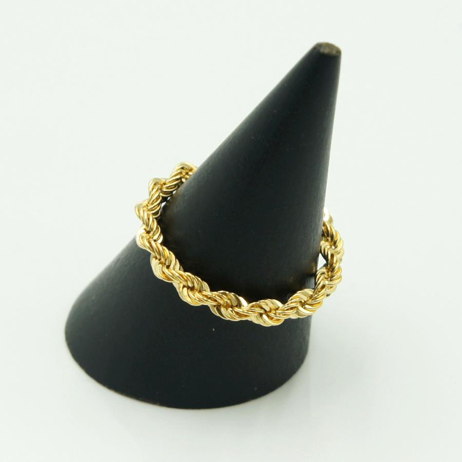 K18ロープチェーンリング　リング21号　重量0.89ｇ　レディース（中古）