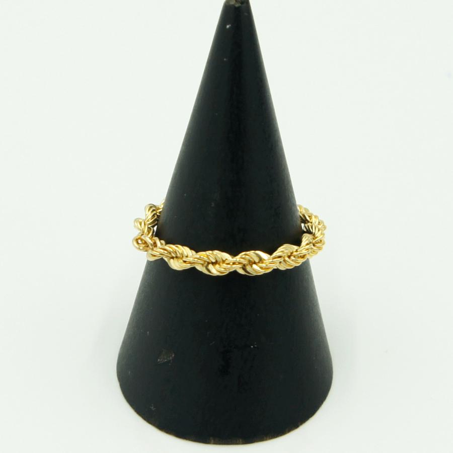 K18ロープチェーンリング　リング21号　重量0.89ｇ　レディース（中古）