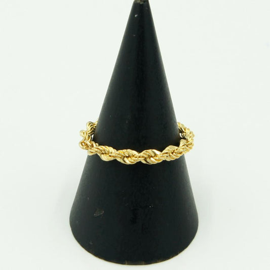 K18ロープチェーンリング　リング21号　重量0.89ｇ　レディース（中古）