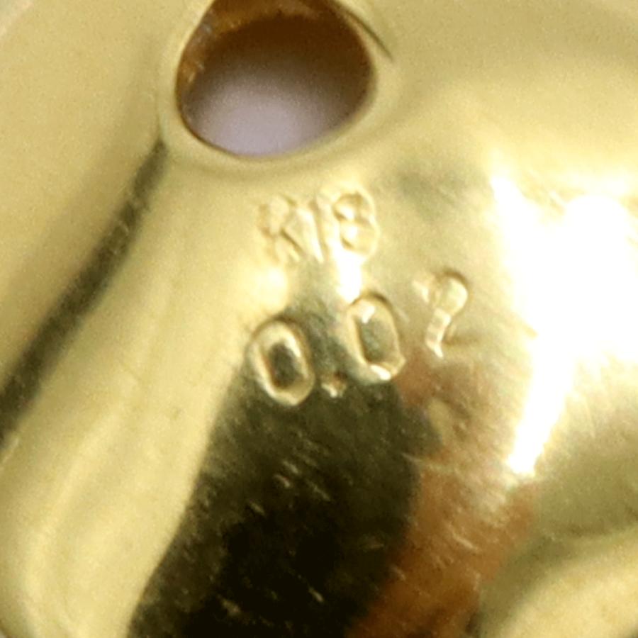 K18パールダイヤモンドペンダントトップ　P9mm　D0.02ct　重量4.50ｇ(石の重量含む)（中古）
