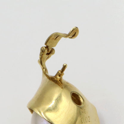 K18パールダイヤモンドペンダントトップ　P9mm　D0.02ct　重量4.50ｇ(石の重量含む)（中古）