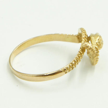 K18ダイヤモンドリング「蛇・ヘビ・スネーク」リング17号　重量2.77ｇ　（中古）