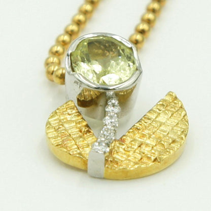 岩倉康二(イワクラ コウジ)K18/Pt900デザイナーズネックレス　重量11.91ｇ(石の重量含む)　レディース（中古）