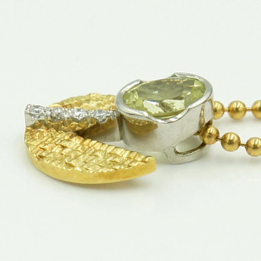 岩倉康二(イワクラ コウジ)K18/Pt900デザイナーズネックレス　重量11.91ｇ(石の重量含む)　レディース（中古）