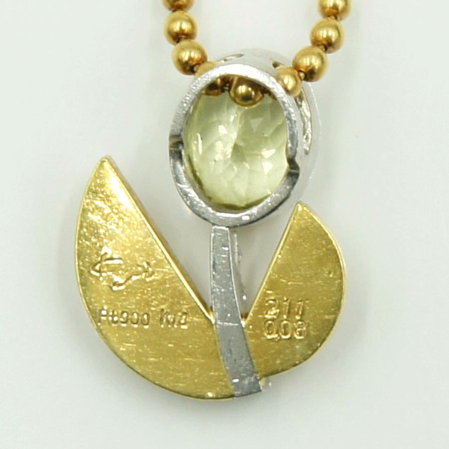 岩倉康二(イワクラ コウジ)K18/Pt900デザイナーズネックレス　重量11.91ｇ(石の重量含む)　レディース（中古）