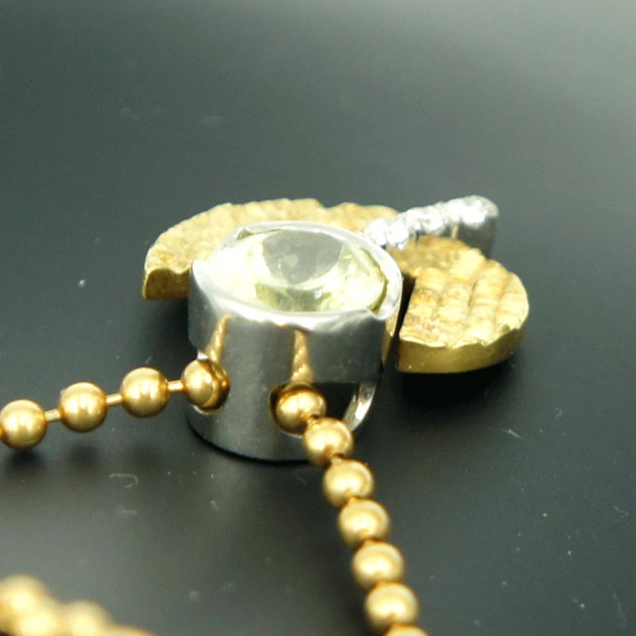 岩倉康二(イワクラ コウジ)K18/Pt900デザイナーズネックレス　重量11.91ｇ(石の重量含む)　レディース（中古）