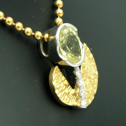 岩倉康二(イワクラ コウジ)K18/Pt900デザイナーズネックレス　重量11.91ｇ(石の重量含む)　レディース（中古）