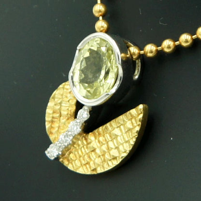 岩倉康二(イワクラ コウジ)K18/Pt900デザイナーズネックレス　重量11.91ｇ(石の重量含む)　レディース（中古）