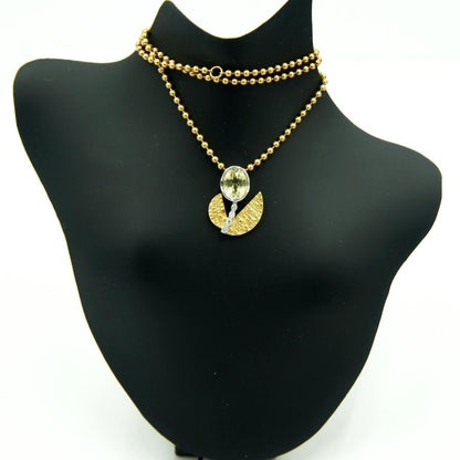 岩倉康二(イワクラ コウジ)K18/Pt900デザイナーズネックレス　重量11.91ｇ(石の重量含む)　レディース（中古）