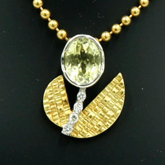 岩倉康二(イワクラ コウジ)K18/Pt900デザイナーズネックレス　重量11.91ｇ(石の重量含む)　レディース（中古）