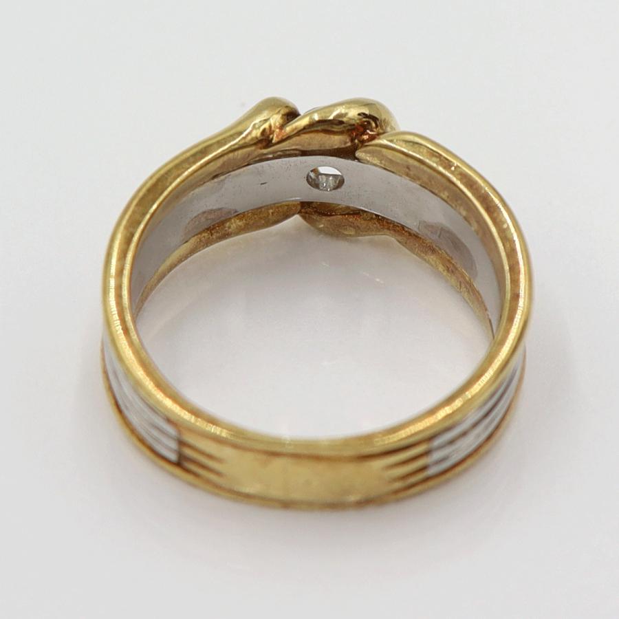 K18/Pt900ダイヤリング　D0.19ct　サイズ12号　重量7.35ｇ(石の重量を含む)　レディース(中古)