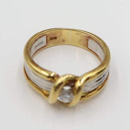 K18/Pt900ダイヤリング　D0.19ct　サイズ12号　重量7.35ｇ(石の重量を含む)　レディース(中古)