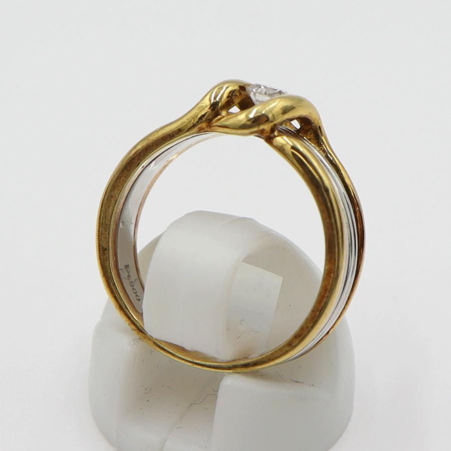 K18/Pt900ダイヤリング　D0.19ct　サイズ12号　重量7.35ｇ(石の重量を含む)　レディース(中古)