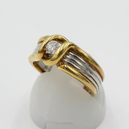 K18/Pt900ダイヤリング　D0.19ct　サイズ12号　重量7.35ｇ(石の重量を含む)　レディース(中古)