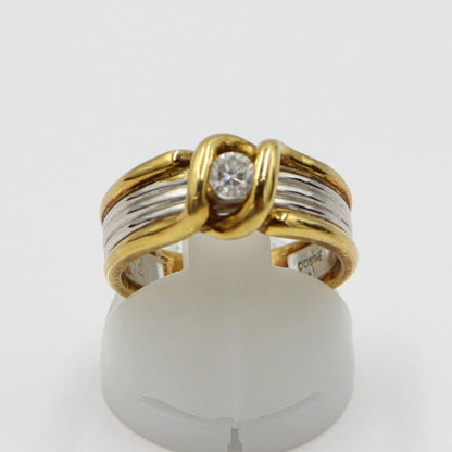 K18/Pt900ダイヤリング　D0.19ct　サイズ12号　重量7.35ｇ(石の重量を含む)　レディース(中古)