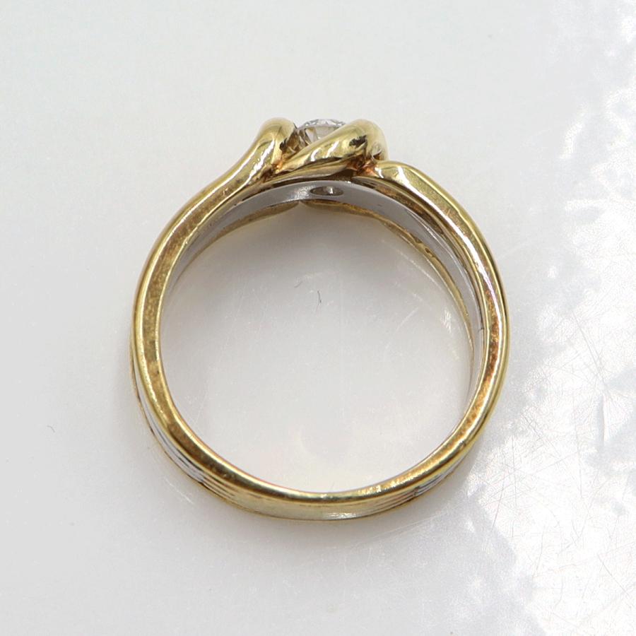 K18/Pt900ダイヤリング　D0.19ct　サイズ12号　重量7.35ｇ(石の重量を含む)　レディース(中古)