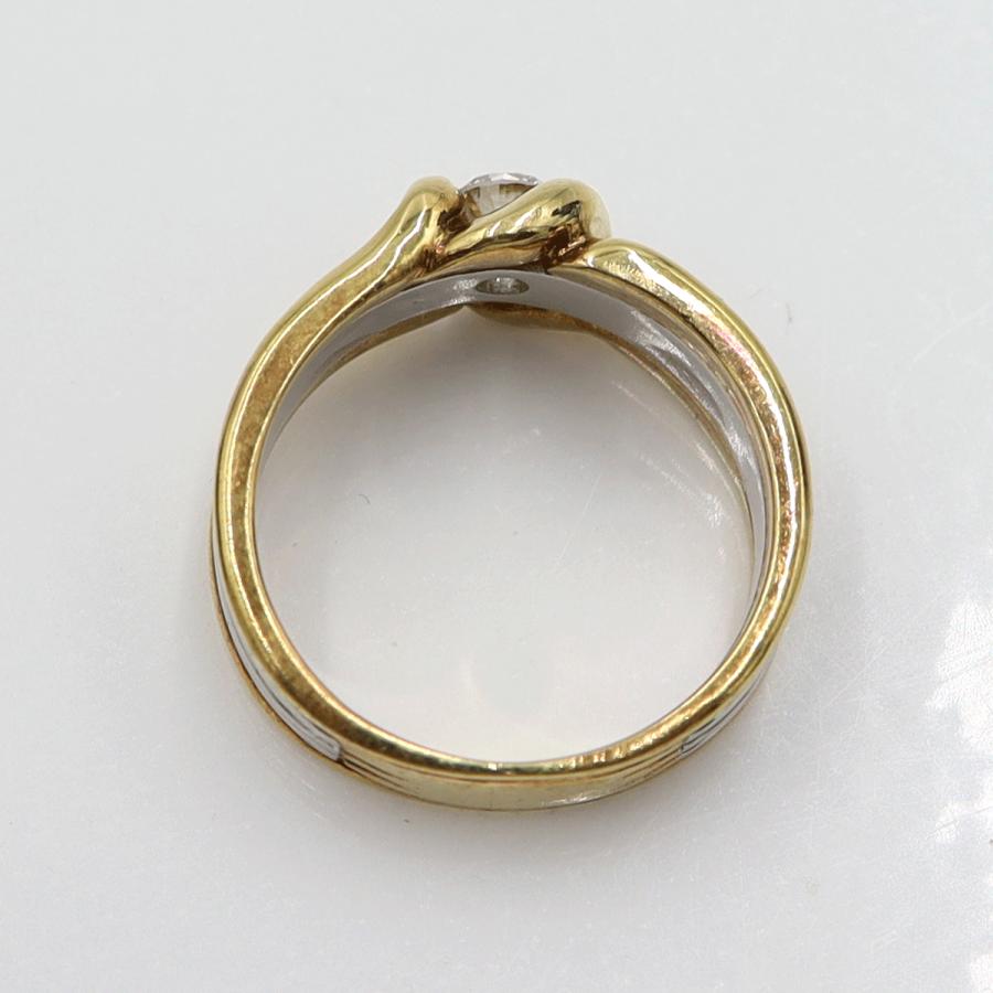 K18/Pt900ダイヤリング　D0.19ct　サイズ12号　重量7.35ｇ(石の重量を含む)　レディース(中古)